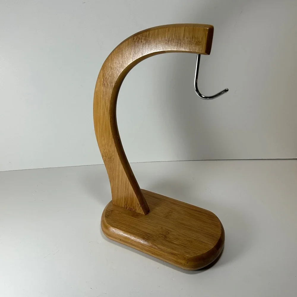 Bamboo Banana Hanger Stand Natural Wood Fruit Tree Hook Kitchen Countertop